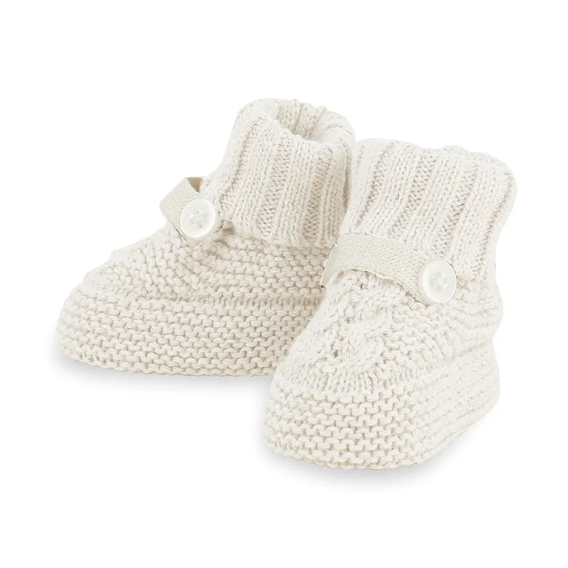 Heather Milk Knit Baby booties